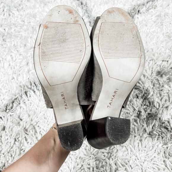 Tahari Chunky Boho Margaret 3 Leather Heels Size 6M - Picture 9 of 9